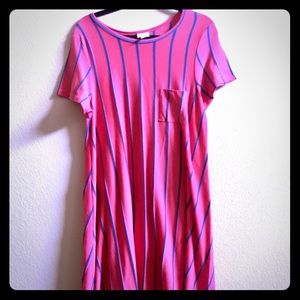 Watermelon & blue striped Carly dress MEDIUM GUC